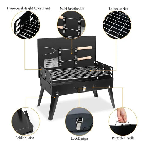 BBQ Portátil Plegable para Carbón GrillGo™ | La Parrilla que Todo Amante del Asado Necesita♨