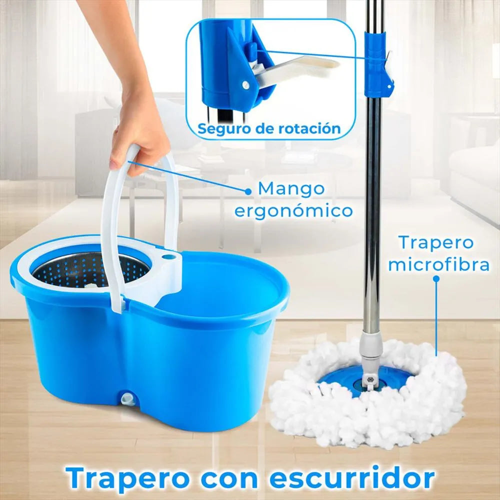 Trapeador Giratorio 360°  | 🧼 Limpieza sin esfuerzo y sin mojarte las manos