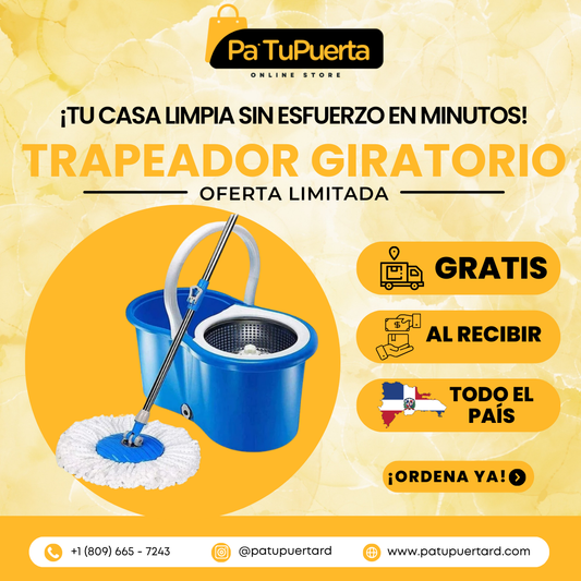 Trapeador Giratorio 360°  | 🧼 Limpieza sin esfuerzo y sin mojarte las manos